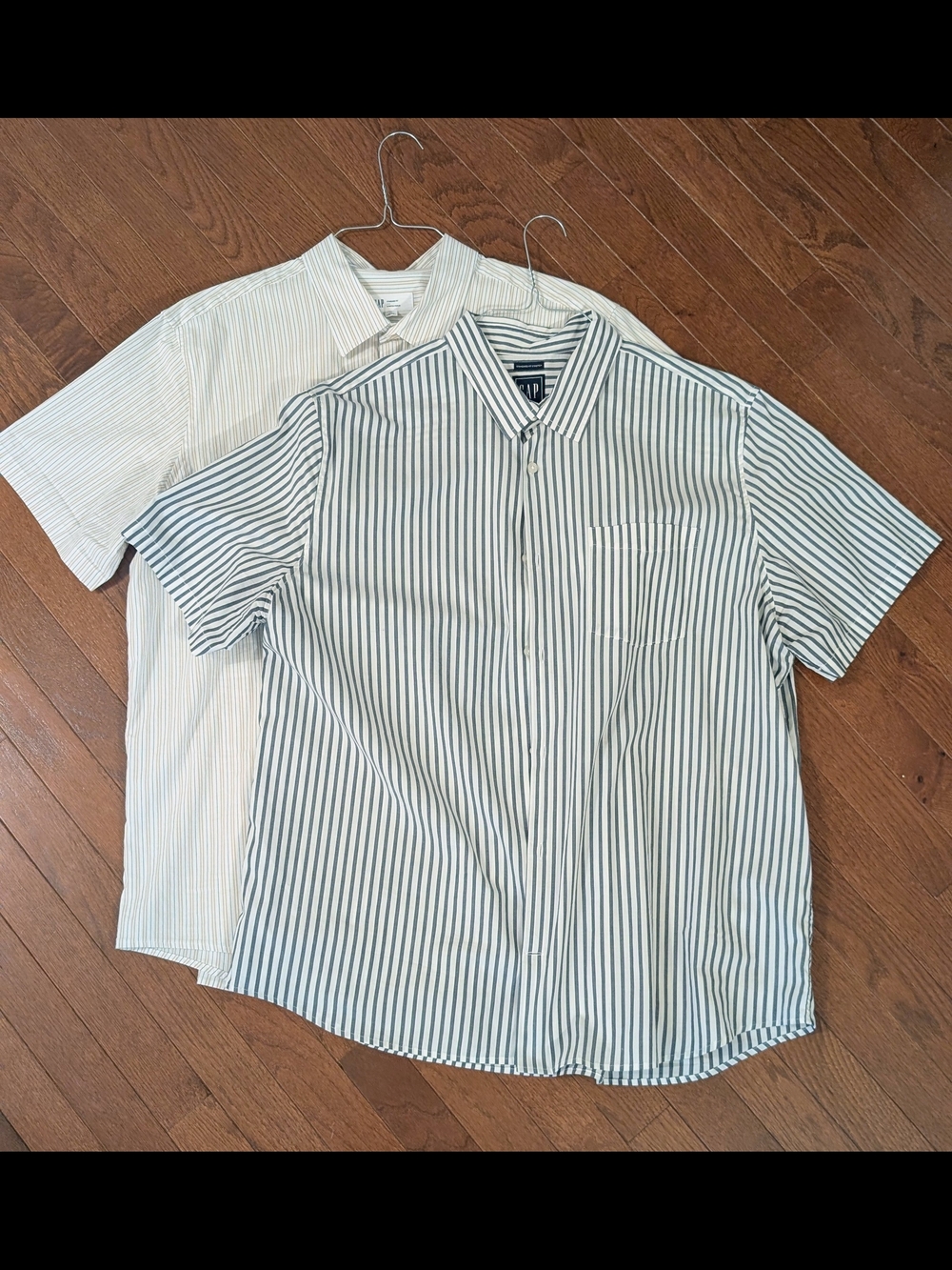 GAP: 2x Summer Stripe Bundle - Men's Short-Sleeve Vertical Stripe Shirts, XL